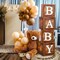 Teddy Bear Baby Shower Decorations - Baby Boxes with Letters,Boho Balloons,We Can Bearly Wait Backdrop,Cake Topper,Tablecloth for Baby Shower,Gender Reveal Party Supplies